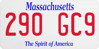 MA license plate 290GC9