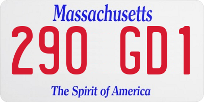MA license plate 290GD1