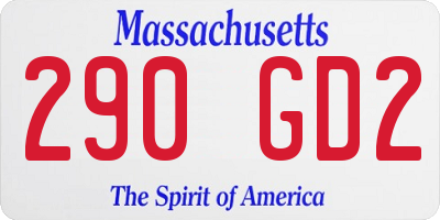 MA license plate 290GD2