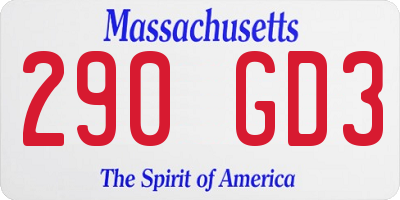 MA license plate 290GD3
