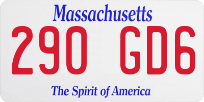 MA license plate 290GD6