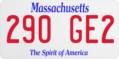 MA license plate 290GE2