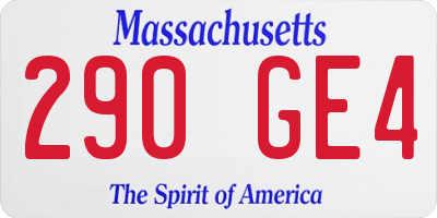 MA license plate 290GE4