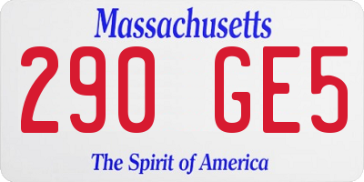MA license plate 290GE5