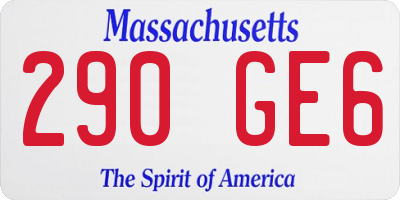 MA license plate 290GE6