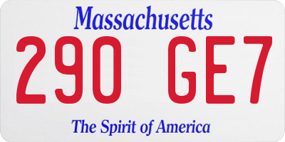 MA license plate 290GE7