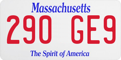 MA license plate 290GE9