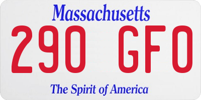 MA license plate 290GF0