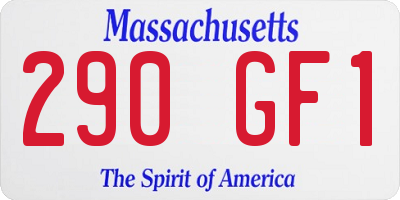 MA license plate 290GF1
