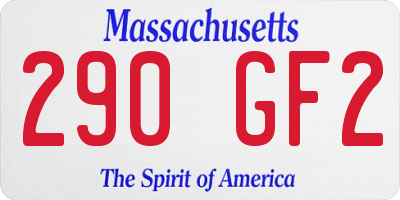MA license plate 290GF2