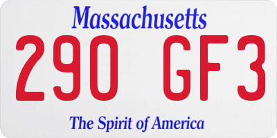 MA license plate 290GF3