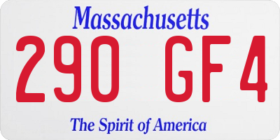 MA license plate 290GF4