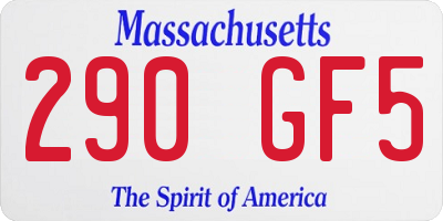MA license plate 290GF5