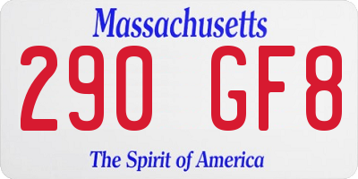 MA license plate 290GF8