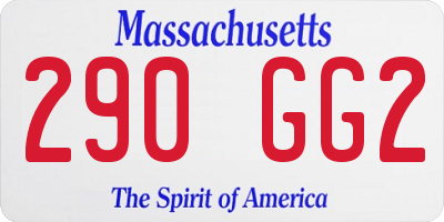 MA license plate 290GG2