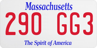 MA license plate 290GG3