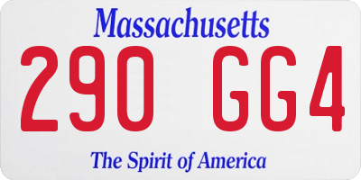 MA license plate 290GG4