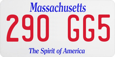 MA license plate 290GG5