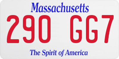 MA license plate 290GG7