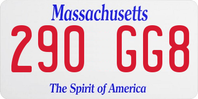 MA license plate 290GG8