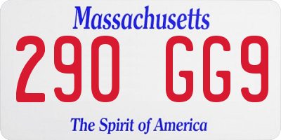 MA license plate 290GG9