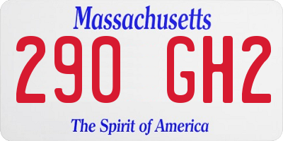 MA license plate 290GH2