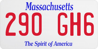 MA license plate 290GH6