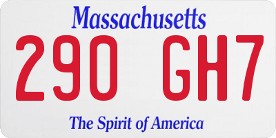 MA license plate 290GH7