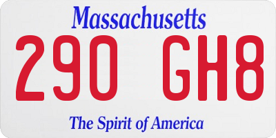MA license plate 290GH8