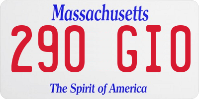 MA license plate 290GI0