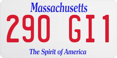MA license plate 290GI1