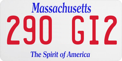MA license plate 290GI2
