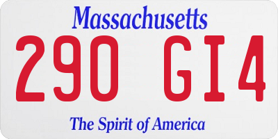 MA license plate 290GI4
