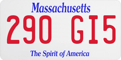 MA license plate 290GI5