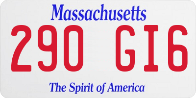 MA license plate 290GI6