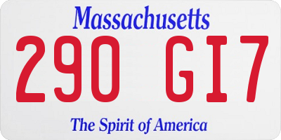 MA license plate 290GI7