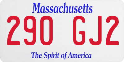 MA license plate 290GJ2