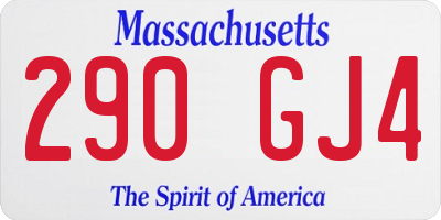 MA license plate 290GJ4