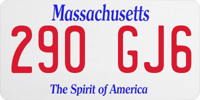MA license plate 290GJ6