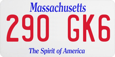 MA license plate 290GK6
