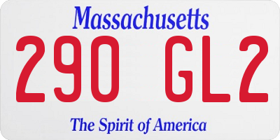 MA license plate 290GL2