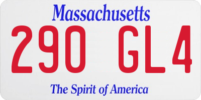 MA license plate 290GL4