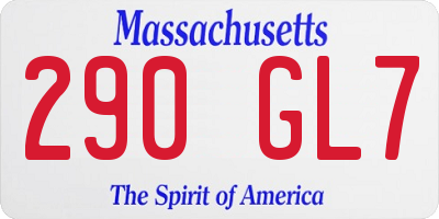 MA license plate 290GL7