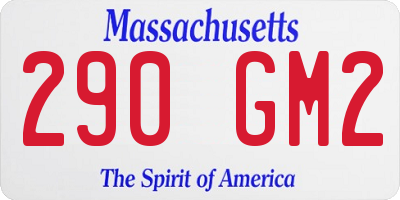 MA license plate 290GM2