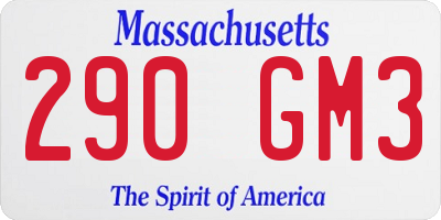 MA license plate 290GM3