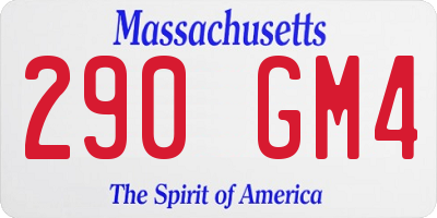 MA license plate 290GM4