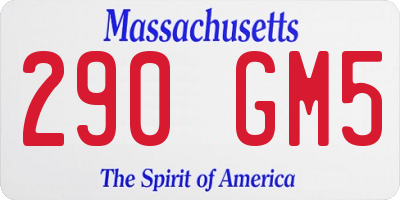 MA license plate 290GM5
