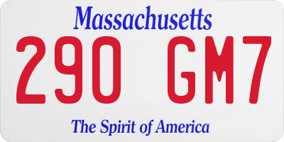 MA license plate 290GM7