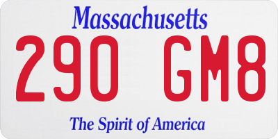 MA license plate 290GM8