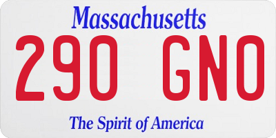 MA license plate 290GN0